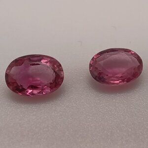 Natural 2 Pink Tourmaline 7x5mm Oval 1.57ct Cut Loose Gemstone